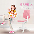 Кресло детское BRABIX "Fancy MG-201W", с подлокотниками, пластик белый, ткань вельветовая, розовое, 533009 - 15