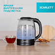 Чайник SCARLETT SC-EK27G11, 1,7 л, 2200 Вт, закрытый нагревательный элемент, стекло, черный - 11