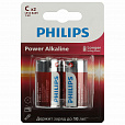 Батарейки алкалиновые КОМПЛЕКТ 2 шт., PHILIPS Power Alkaline, C (LR14, 14А), блистер, Б0062687 - 1