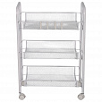 Этажерка (тележка) BOOMHOUSE (БУМХАУС) RC-003 3 яруса, на колесах, В62,5хШ42,5хГ25,5 см, металл, белая, 701456 - 2