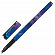 Ручка шариковая BRAUBERG SOFT TOUCH GRIP "SPACE", СИНЯЯ, мягкое покрытие, узел 0,7 мм, 143714 - 1