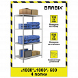 Стеллаж металлический BRABIX "MS KD-180/60-4", 1800х1000х600 мм), 4 полки, компактная упаковка, 291117, S240BR146402 - 12