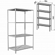 Стеллаж металлический BRABIX "MS Plus-185/60-4", 1850х1000х600 мм, 4 полки, регулируемые опоры, 291107, S241BR156402 - 2