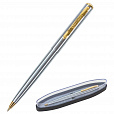 Ручка подарочная шариковая BRAUBERG Maestro, СИНЯЯ, корпус серебристый с золотистым, линия письма 0,5 мм, 143468 - 1