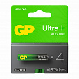 Батарейки КОМПЛЕКТ 4 шт., GP Ultra Plus G-Tech, AAA (LR03), алкалиновые, мизинчиковые, 24AUPA21-2CRSB4 - 1