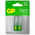 Батарейки КОМПЛЕКТ 2 шт., GP Super, AA (LR6, 15А), алкалиновые, пальчиковые, блистер, 15A-2CR2 - 1