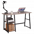 Стол на металлокаркасе BRABIX "LOFT CD-006", 1200х500х730 мм, 2 полки, цвет морёный дуб, 641224 - 12