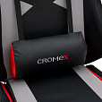 Кресло компьютерное CROMEX "Quantum GM-155 RGB", подсветка, две подушки, экокожа, черное/красное/серое, 532955 - 11