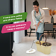 Комплект для уборки: швабра, ведро 7 л/5 л с отжимом центрифуга, 2 насадки, бежевый, LAIMA, 607488 - 22