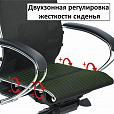 Кресло офисное МЕТТА "К-7" хром, прочная сетка, сиденье и спинка регулируемые, серое - 7