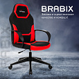 Кресло компьютерное BRABIX "Alpha GM-018", ткань/экокожа, черное/красное, 532637, GM-018_532637 - 16