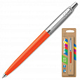 Ручка шариковая PARKER "Jotter Orig Orange", корпус оранжевый, детали хром, блистер, синяя, 2076054 - 1