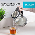 Чайник SCARLETT SC-EK27G35, 1,8 л, 1800 Вт, закрытый нагревательный элемент, стекло, стальной - 14