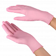 Перчатки нитриловые смотровые SFM Supersoft PINK, 100 пар (200 шт.), размер L (большой), розовые - 3