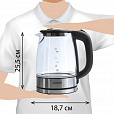 Чайник SONNEN KT-1788, 1,7 л, 2200 Вт, закрытый нагревательный элемент, стекло, черный, подсветка, 454349 - 17