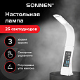 Настольная лампа-светильник SONNEN SM-01W на подставке, LCD-экран, СВЕТОДИОДНАЯ, 5 Вт, белый, 238233 - 14