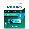Флеш-диск 16 GB PHILIPS VIVID, разъем USB 3.0, синий, FM16FD00B/97 - 1