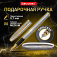 Ручка подарочная перьевая BRAUBERG "Brioso", СИНЯЯ, корпус серебристый с золотистыми деталями, 143464 - 13