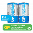 Батарейки КОМПЛЕКТ 2 шт., GP PowerPlus D (13C), солевые, в пленке, 13CEBRA-2S2 - 2