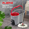 Комплект для уборки: швабра, ведро 14 л/7 л с отжимом и педалью, 2 круглые насадки-кольцо, LAIMA, 603622 - 8