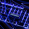 Клавиатура проводная SONNEN KB-7010, USB, 104 клавиши, LED-подсветка, черная, 512653 - 22