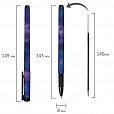 Ручка шариковая BRAUBERG SOFT TOUCH GRIP "SPACE", СИНЯЯ, мягкое покрытие, узел 0,7 мм, 143714 - 6