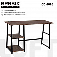 Стол на металлокаркасе BRABIX "LOFT CD-006", 1200х500х730 мм, 2 полки, цвет морёный дуб, 641224 - 1