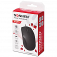 Мышь проводная SONNEN М-201, USB, 1000 dpi, 2 кнопки + колесо-кнопка, оптическая, черная, 512631 - 8