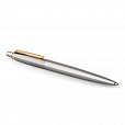 Ручка шариковая PARKER "Jotter Core Stainless Steel GT", корпус серебро, позолота, синяя, 1953182 - 6