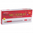 Ручка шариковая масляная с грипом MUNHWA "MC Gold", КРАСНАЯ, корпус прозрачный, узел 0,5 мм, линия письма 0,3 мм, BMC-03 - 2