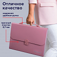 Папка-портфель пластиковая BRAUBERG А4 (327х254х30 мм), 13 отделений, розовая, 221441 - 6