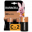Батарейки КОМПЛЕКТ 2 шт., DURACELL Basic ОРИГИНАЛ, С (LR14, 14А), алкалиновые, блистер - 1