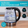 Чайник SCARLETT SC-EK27G88, 1,8 л, 1800 Вт, закрытый нагревательный элемент, стекло, черный - 10