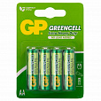 Батарейки КОМПЛЕКТ 4 шт., GP GreenCell AA (R6, 15G), солевые, пальчиковые, блистер, 15G-2CR4 - 1
