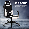 Кресло компьютерное BRABIX "Alpha GM-018", ткань/экокожа, черное/белое, 532640, GM-018_532640 - 16