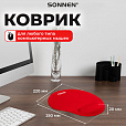 Коврик для мыши с подушкой под запястье SONNEN, полиуретан + лайкра, 250х220х20 мм, красный, 513301 - 7