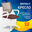 Кресло BRABIX "Fly MG-396W", с подлокотниками, пластик белый, сетка, коричневое, 532398, MG-396W_532398 - 6