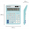 Калькулятор настольный BRAUBERG EXTRA PASTEL-12-LB (206x155 мм), 12 разрядов, двойное питание, ГОЛУБОЙ, 250486 - 3