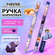 Ручка шариковая с принтом FUNSTER STICK "FAT CATS", СИНЯЯ, SOFT TOUCH покрытие, узел 0,7 мм, линия 0,35 мм, 144389 - 4