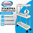 Этажерка (тележка) BOOMHOUSE (БУМХАУС) RC-030 3 яруса, на колесах, В63хШ40хГ14 см, металл/пластик, белый/хром, 701453 - 7