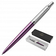 Ручка шариковая PARKER "Jotter Core Victoria Violet CT", корпус фиолетовый, детали хром, синяя, 1953190 - 4