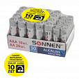 Батарейки КОМПЛЕКТ 30 (20+10) шт., SONNEN Alkaline, AA+ААА (LR6+LR03), в коробке, 455097 - 1