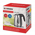 Чайник SONNEN KT-1721, 1,7 л, 2200 Вт, закрытый нагревательный элемент, нержавеющая сталь, черный, подсветка, 454347 - 10