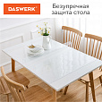 Коврик-подкладка, скатерть ПВХ прозрачная, гибкое/мягкое стекло, 120х60 см, 0,5 мм, DASWERK, 607875 - 4