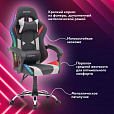 Кресло компьютерное CROMEX "Quantum GM-155 RGB", подсветка, две подушки, экокожа, черное/красное/серое, 532955 - 29
