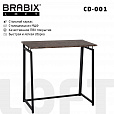 Стол на металлокаркасе BRABIX "LOFT CD-001", 800х440х740 мм, складной, цвет морёный дуб, 641209 - 1
