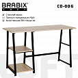 Стол на металлокаркасе BRABIX "LOFT CD-006",1200х500х730 мм,, 2 полки, цвет дуб натуральный, 641226 - 1