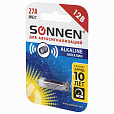 Батарейка SONNEN Alkaline, 27А (MN27), алкалиновая, для сигнализаций, 1 шт., в блистере, 451976 - 4