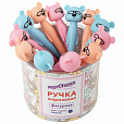 Ручка фигурная шариковая ЮНЛАНДИЯ "Мишка", мягкий силиконовый корпус, ассорти, СИНЯЯ, пишущий узел 0,7 мм, 143780 - 4