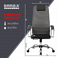Кресло офисное BRABIX PREMIUM "Ultimate EX-800" хром, плотная двойная сетка Х2, черное/серое, 532912 - 23
